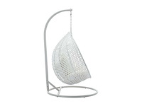2-zits resin hangstoel - wit en beige kussen - afbeelding 6 van  11