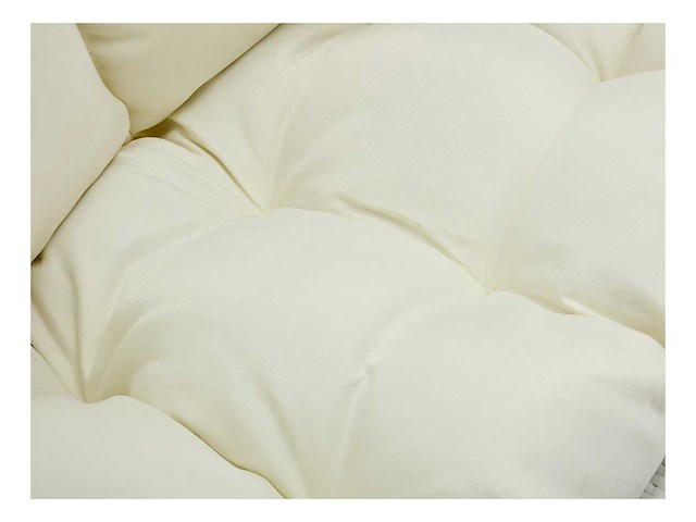 2-zits resin hangstoel - wit en beige kussen - afbeelding 2 van  10
