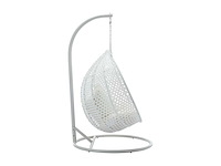 2-zits resin hangstoel - wit en beige kussen - afbeelding 5 van  10