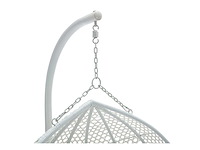 2-zits resin hangstoel - wit en beige kussen - afbeelding 9 van  10
