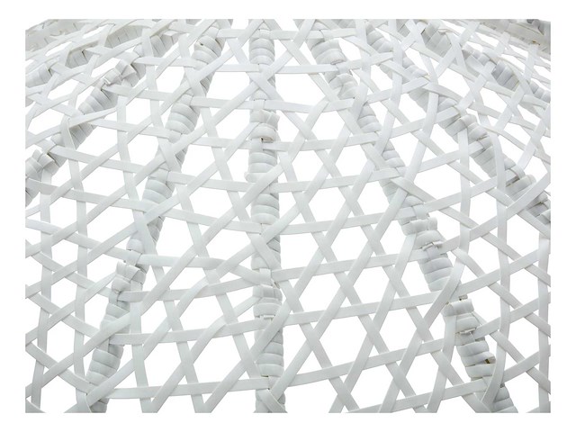 2-zits resin hangstoel - wit en beige kussen - afbeelding 10 van  10