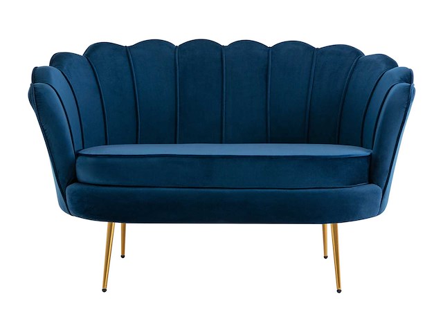 2-zits schelpbank in middernachtblauw fluweel door pascal morabito - afbeelding 3 van  8