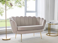 2-zits shell bank in taupe fluweel door pascal morabito - afbeelding 1 van  7