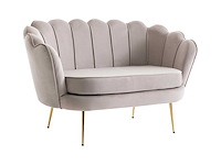 2-zits shell bank in taupe fluweel door pascal morabito - afbeelding 2 van  7