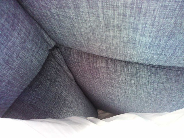 2-zits slaapbank - slaap 140 cm - hoogveerkrachtschuimmatras 14 cm - lipari-stof denim blauw - afbeelding 4 van  12
