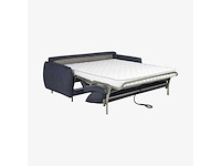 2-zits slaapbank - slaap 140 cm - hoogveerkrachtschuimmatras 14 cm - lipari-stof denim blauw