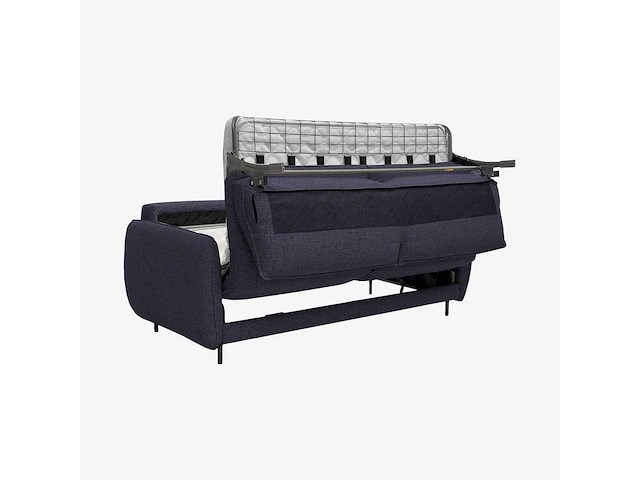 2-zits slaapbank - slaap 140 cm - hoogveerkrachtschuimmatras 14 cm - lipari-stof denim blauw - afbeelding 12 van  12