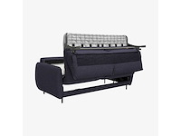 2-zits slaapbank - slaap 140 cm - hoogveerkrachtschuimmatras 14 cm - lipari-stof denim blauw - afbeelding 12 van  12