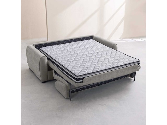 2-zits slaapbank - slaapt 140 cm - matrassen 16 cm - waterafstotend chenille-stof lugano - olivgroen - afbeelding 4 van  7