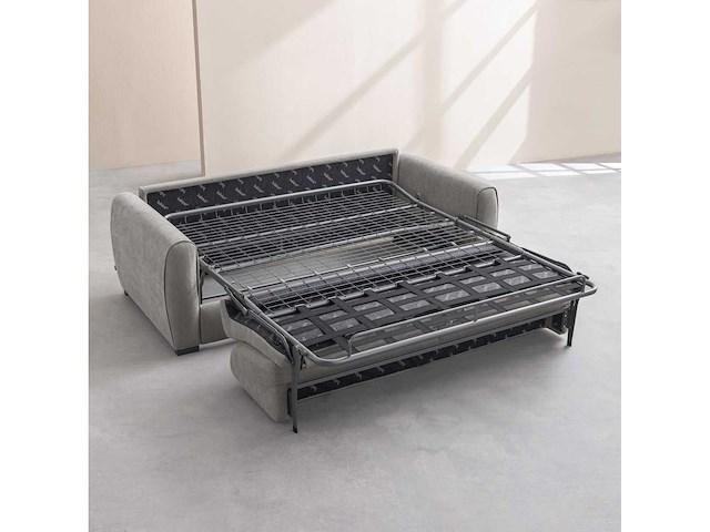 2-zits slaapbank - slaapt 140 cm - matrassen 16 cm - waterafstotend chenille-stof lugano - olivgroen - afbeelding 6 van  7