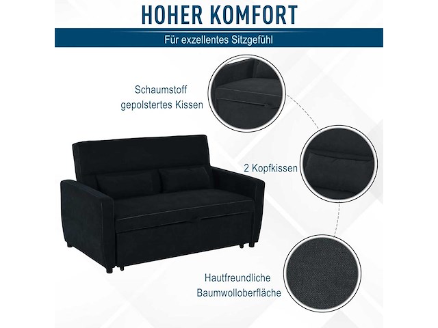 2-zits slaapbank, met slaapfunctie - afbeelding 6 van  7