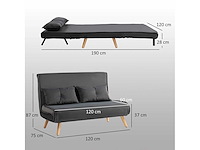 2-zits slaapbank, slaapbank met verstelbare rugleuning - afbeelding 4 van  8