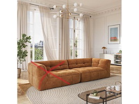 2-zits stoffen chaise longue - donker oker - afbeelding 1 van  6