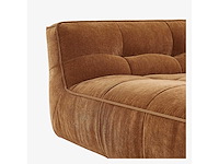 2-zits stoffen chaise longue - donker oker - afbeelding 3 van  6