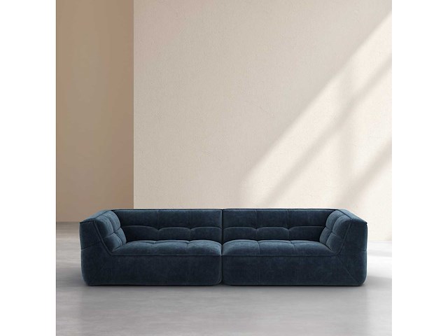 2-zits stoffen chaise longue - oceaanblauw - afbeelding 2 van  6