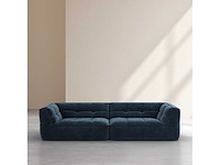 2-zits stoffen chaise longue - oceaanblauw - afbeelding 2 van  6
