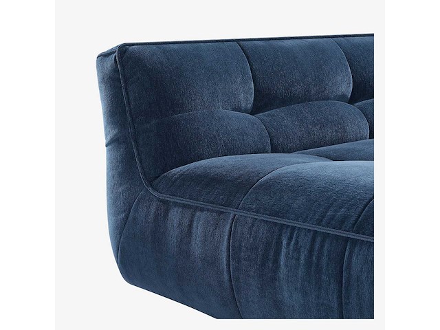 2-zits stoffen chaise longue - oceaanblauw - afbeelding 3 van  6