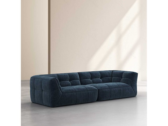 2-zits stoffen chaise longue - oceaanblauw - afbeelding 5 van  6