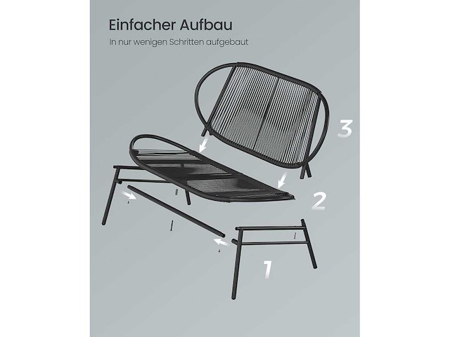 2-zits synthetische rotan tuinbank met rugleuning - afbeelding 4 van  5