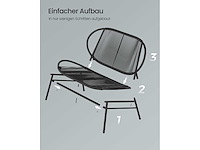 2-zits synthetische rotan tuinbank met rugleuning - afbeelding 4 van  5