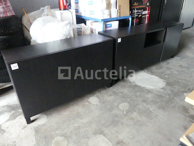 2 zwarte melamine dressoirs - afbeelding 7 van  8