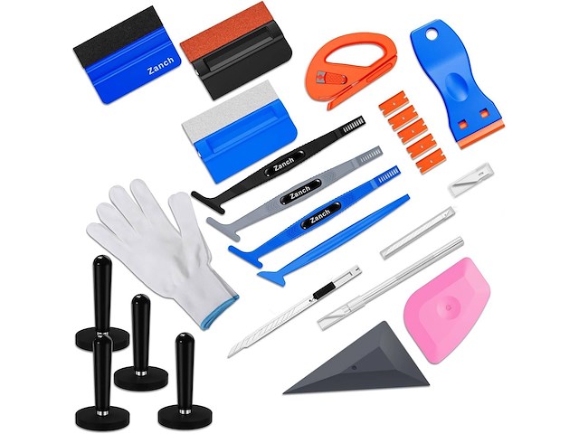 20-delige rakel accessoireset voor meubelfolie.wrappen - afbeelding 1 van  8