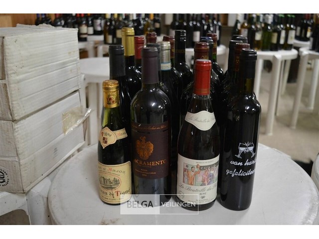 ±20 flessen diverse wijnsoorten - afbeelding 1 van  4