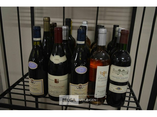 ±20 flessen diverse wijnsoorten - afbeelding 1 van  4
