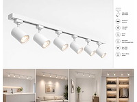 20 x 1-fase railverlichting set – 2 meter – wit – inclusief 6 x gu10 railspots - afbeelding 2 van  5