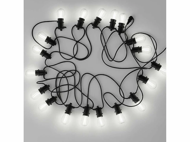 20 x 10 meter koppelbare prikkabel – e27 – ip44 – met stekker – zwart - afbeelding 3 van  10