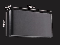20 x 12w led wandlamp duo licht zwart warm wit waterdicht 17.5cm - afbeelding 10 van  10