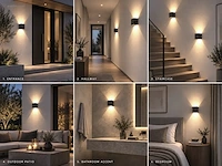 (20 x) 20 x 12w led zwart wandlamp kubus duo...