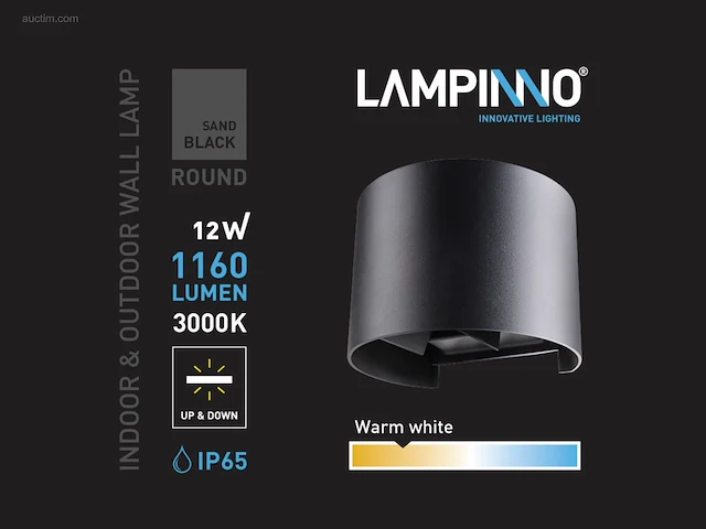 (20 x) 20 x 7w led zwart wandlamp rond duo licht... - afbeelding 2 van  11