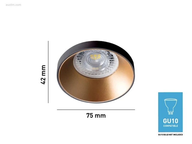 (20 x) 20 x gu10 inbouw armatuur zwart en goud... - afbeelding 5 van  6