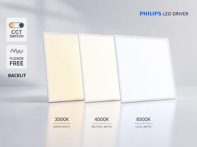 20 x 40w 3 kleur cct 60*60 inbouw backlit led panelen philips driver wit - afbeelding 6 van  8