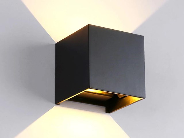 20 x 7w led zwart wandlamp kubus duo licht verstelbaar waterdicht - afbeelding 5 van  8