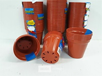 20 x bloempot pvc set 5 stuks 10 cm - afbeelding 3 van  3
