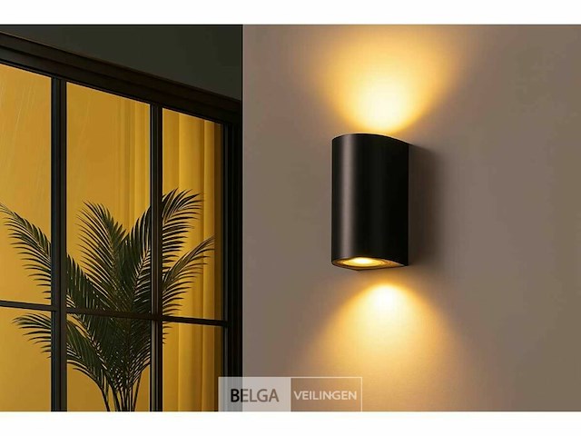 20 x buiten wandlamp – gu10 – dubbele lichtuitgang – ip65 – zwart - afbeelding 3 van  6