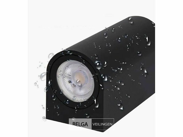 20 x buiten wandlamp – gu10 – dubbele lichtuitgang – ip65 – zwart - afbeelding 5 van  6