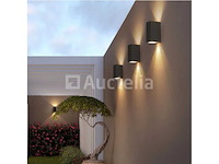 20 x buiten wandlamp – gu10 – rechthoek – dubbele lichtuitgang – ip65 – zwart - afbeelding 3 van  4