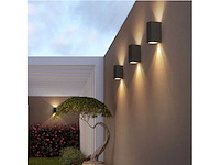 20 x buiten wandlamp – gu10 – rechthoek – dubbele lichtuitgang – ip65 – zwart - afbeelding 5 van  12