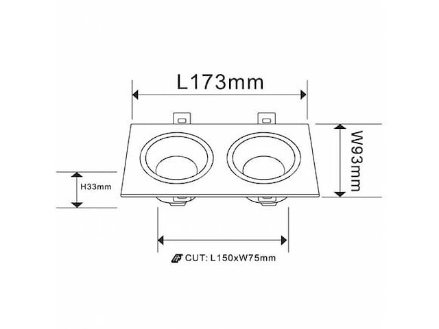 20 x downlight fitting – draaibaar – gu10 – wit/zwart – ip20 – ep-2 - afbeelding 1 van  4