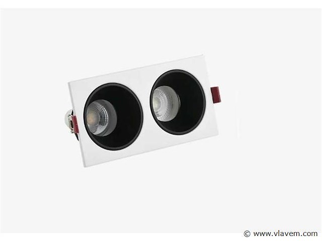20 x downlight fitting – draaibaar – gu10 – wit/zwart – ip20 – ep-2 - afbeelding 1 van  4