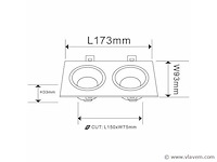 20 x downlight fitting – draaibaar – gu10 – wit/zwart – ip20 – ep-2 - afbeelding 4 van  4