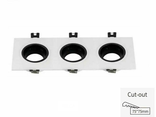 20 x downlight fitting – draaibaar – gu10 – wit/zwart – ip20 – ep-3 - afbeelding 3 van  6