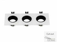 20 x downlight fitting – draaibaar – gu10 – wit/zwart – ip20 – ep-3 - afbeelding 3 van  6