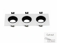 20 x downlight fitting – draaibaar – gu10 – wit/zwart – ip20 – ep-3 - afbeelding 2 van  5