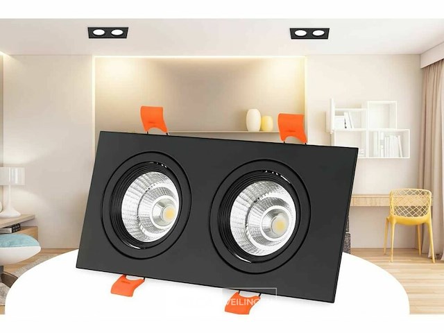 20 x downlight fitting – draaibaar – gu10 – zwart – ip20 – ep-2 - afbeelding 2 van  6