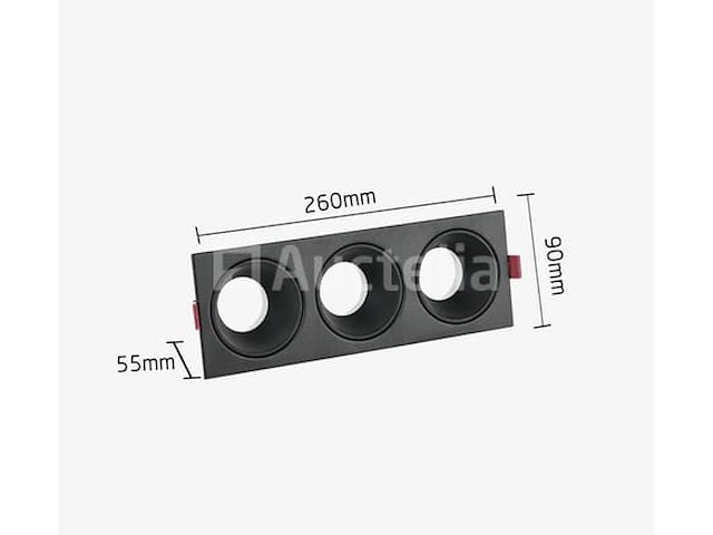 20 x downlight fitting – draaibaar – gu10 – zwart – ip20 – ep-3 - afbeelding 4 van  5