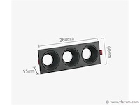20 x downlight fitting – draaibaar – gu10 – zwart – ip20 – ep-3 - afbeelding 5 van  5